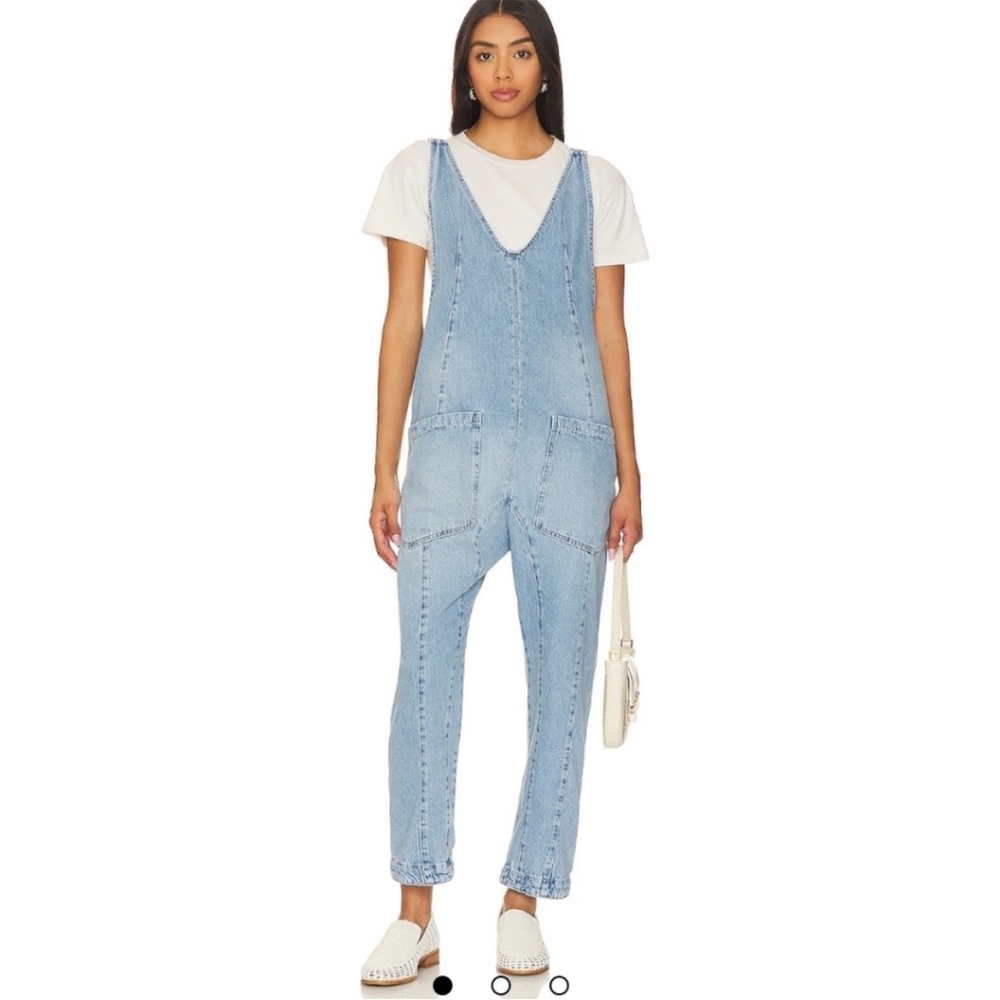 Light Blue Denim Utility Jumpsuit - Women
